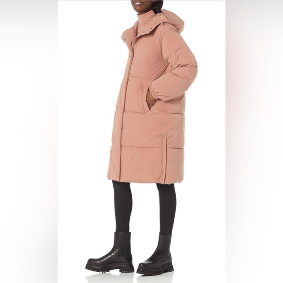 Amazon Essentials Women's Oversized Long Puffer Jacket Green Size L - Picture 3 of 8